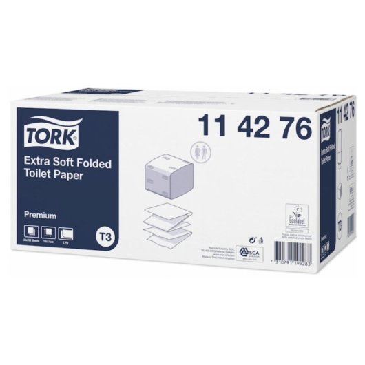 Papel Higiénico Plegado Tork Extrasuave Premium 252 Hojas Blanco