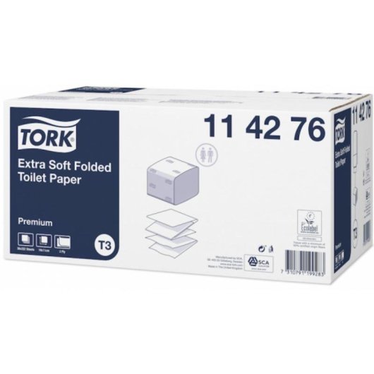 Papel Higiénico Plegado Tork Extrasuave Premium 252 Hojas Blanco
