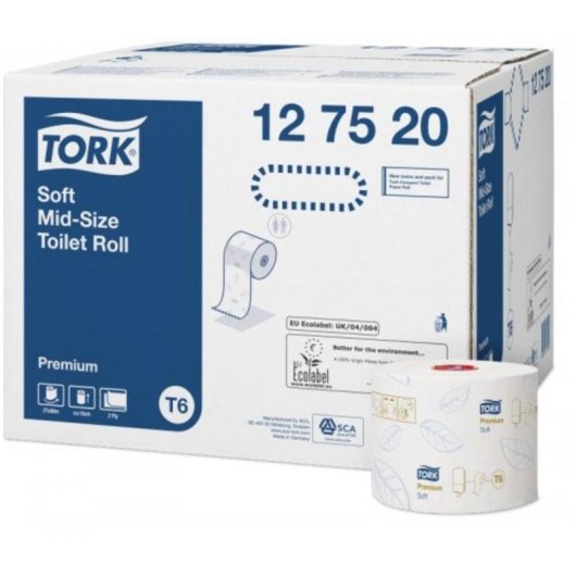 Dispensador Papel Higiénico Tork Mid-size 2 Rolos Branco 90 m