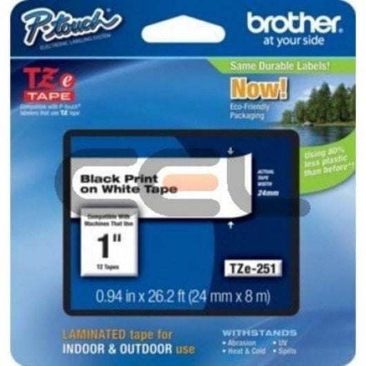 Fita para impressora de etiquetas Brother TZE251CIV 8 m x 30 mm
