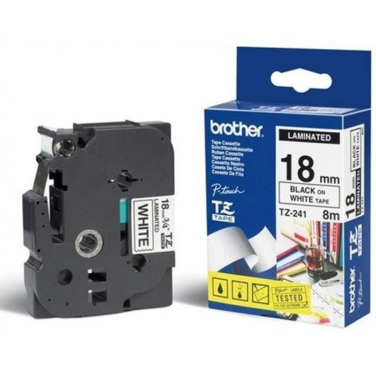 Cinta para impresora de etiquetas Brother TZ-241 Negro 8 m