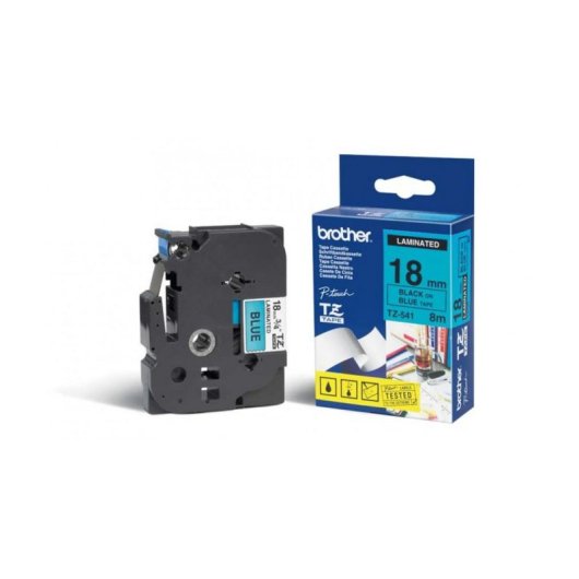 Fitas para impressora de etiquetas Brother TZ-541 Preto sobre azul 1,8 cm x 8 m