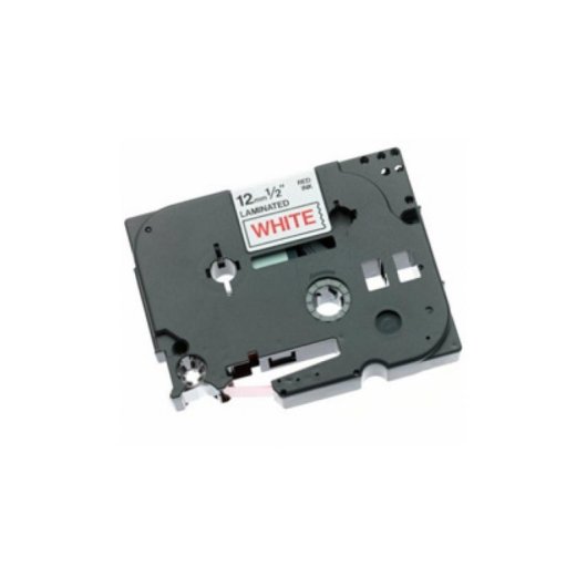 Cinta para Impresora de Etiquetas Brother Gloss Laminated 12mm Rojo/Blanc TZ 8m