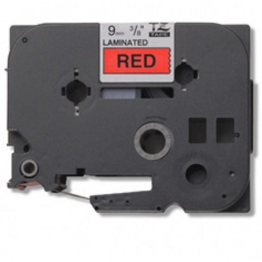 Fita para impressora de etiquetas Brother Gloss Laminated 9mm Black/Red TZ 8m