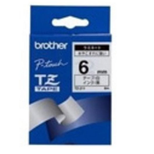 Cinta para impresora de etiquetas Brother Black on White Gloss Laminated Tape 6mm TZ