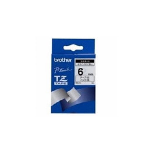 Cinta para impresora de etiquetas Brother Black on White Gloss Laminated Tape 6mm TZ