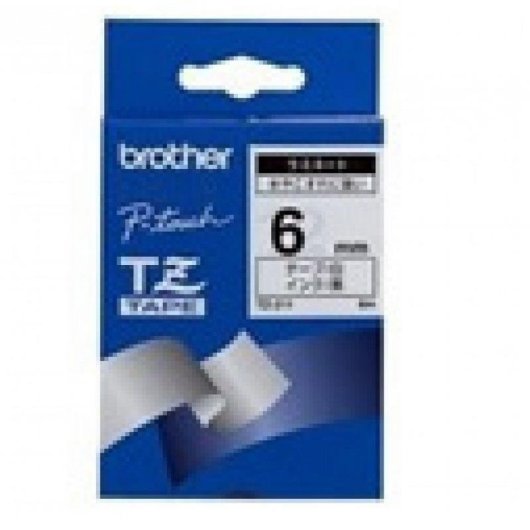 Cinta para impresora de etiquetas Brother Black on White Gloss Laminated Tape 6mm TZ