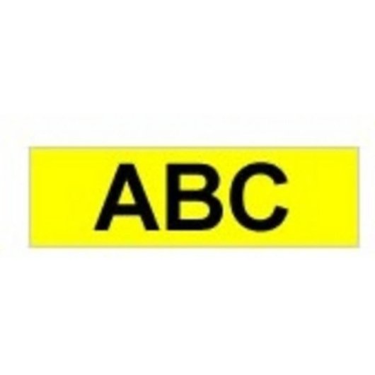 Fita para impressora de etiquetas Brother Gloss Laminated 9mm Preto sobre Amarelo