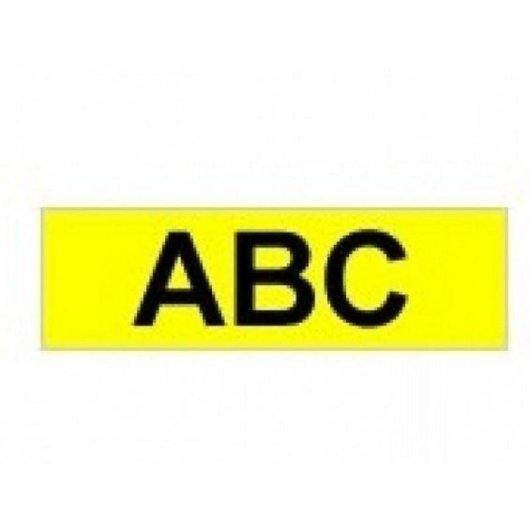 Fita para impressora de etiquetas Brother Gloss Laminated 9mm Preto sobre Amarelo