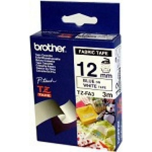 Fita para impressora de etiquetas Brother 12mm Azul/Branco TZ