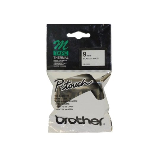 Cintas pour imprimante d'étiquettes Brother MK221 Noir sur blanc 9 mm x 8 m