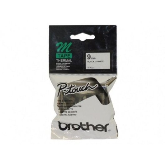Cintas pour imprimante d'étiquettes Brother MK221 Noir sur blanc 9 mm x 8 m