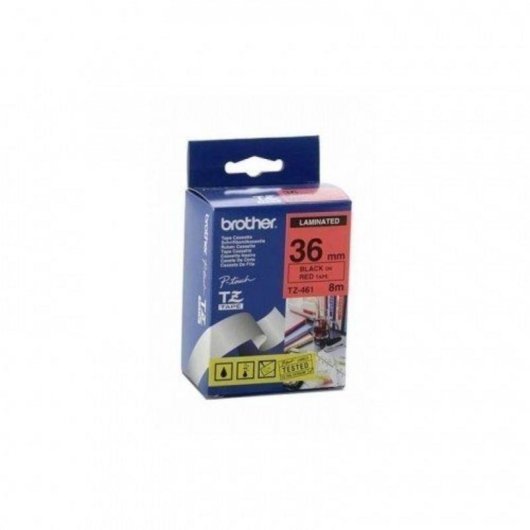 Fita para impressora de etiquetas Brother TZ-461 Preto sobre vermelho 3,6 cm