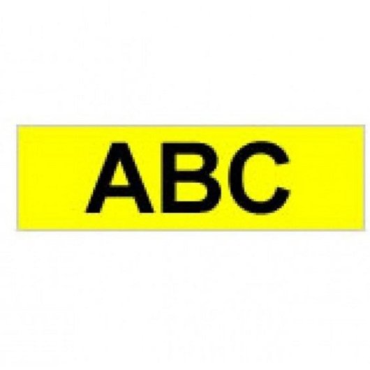 Fita para impressora de etiquetas Brother Strong Adhesive Gloss Laminated 9mm Black/Yellow TZ
