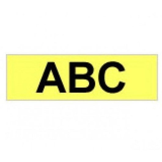 Fita para impressora de etiquetas Brother Gloss Laminated 24mm Black/Yellow TZ 8 m