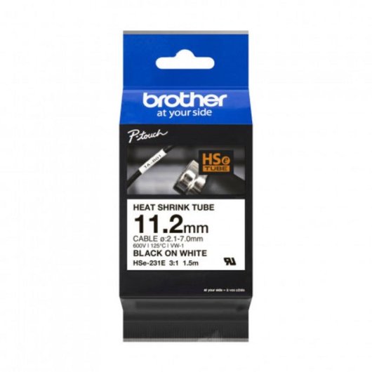 Fitas para impressora de etiquetas Brother HSE-231E termorretráctil para cabos
