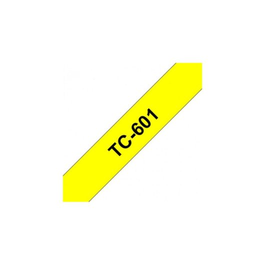 Fita para impressora de etiquetas Brother TC-601 Preto sobre amarelo 12 mm