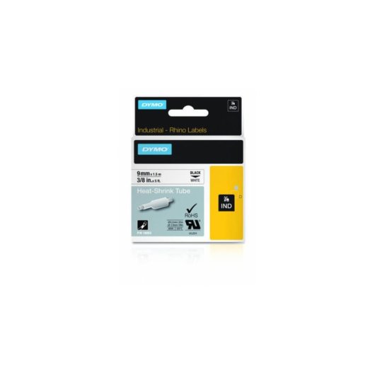 Fitas para impressoras de etiquetas DYMO Rhino 9mm x 1,5m Preto sobre branco