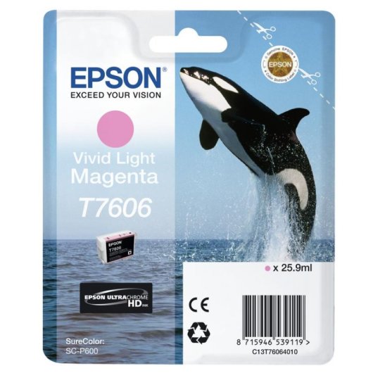 Cartucho de Tinta Epson T7606 Magenta Claro Vivo 25,9 ml