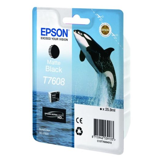 Cartucho de Tinta Epson T7608 Negro Mate 25,9 ml para SureColor SC-P600