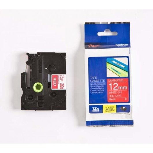 Fita para impressora de etiquetas Brother TZ-435 Branco sobre vermelho 1,2 cm x 8 m