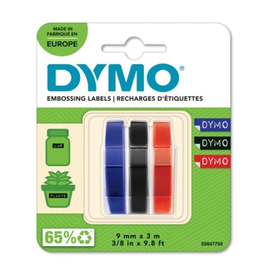 Cinta adhesiva DYMO 3D para etiquetas 9 mm x 3 m paquete de 3 unidades