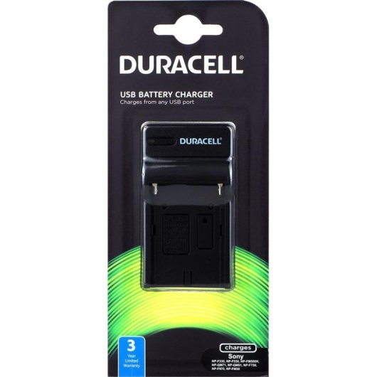 Cargador de baterías Duracell DRS5960 USB para Sony NP-F550 Negro