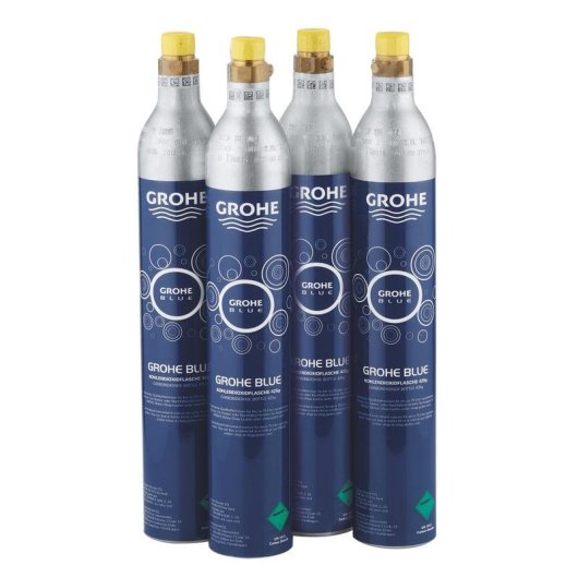 Kit de botellas de CO2 Grohe Blue, 4 piezas de 425 g, acero inoxidable azul