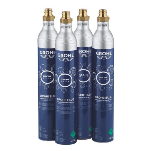 Kit de botellas de CO2 Grohe Blue, 4 piezas de 425 g, acero inoxidable azul