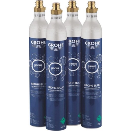 Kit de botellas de CO2 Grohe Blue, 4 piezas de 425 g, acero inoxidable azul