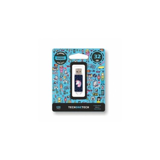 Chiavetta USB TECH ONE TECH Unicornio dream 32 GB USB 2.0 Blu Trasparente