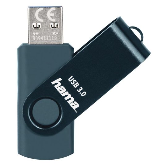 Chiavetta USB HAMA Rotate 128 GB USB 3.2 Gen 1 Blu Girevole 90 MB/s