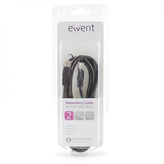 Cavo di rete Ewent EW9526 2 m Cat5e U/UTP RJ-45 Nero