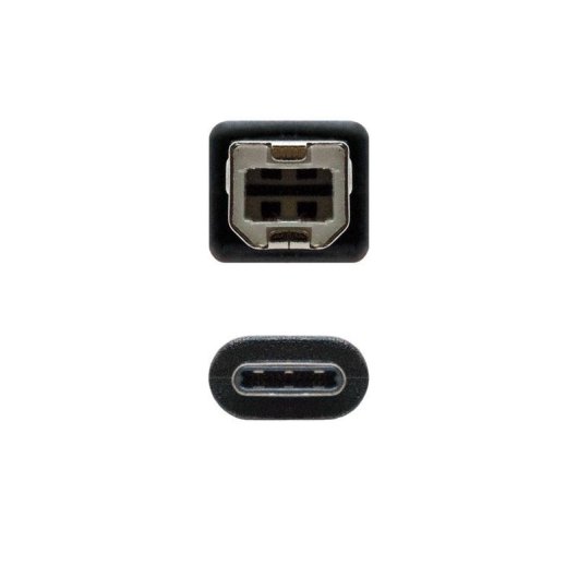 Câble USB-C vers USB-B 2.0 Nanocable 1m Noir