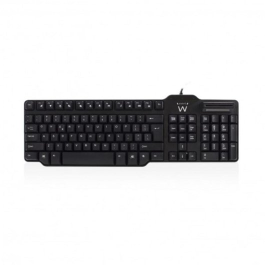 Teclado Ewent EW3251 completo mecânico com leitor de cartões USB preto