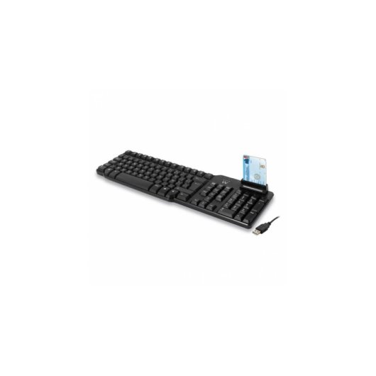 Teclado Ewent EW3251 completo mecânico com leitor de cartões USB preto