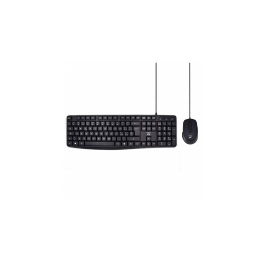 Teclado Ewent EW3005 membrana completo con ratón óptico 1000 dpi italiano negro