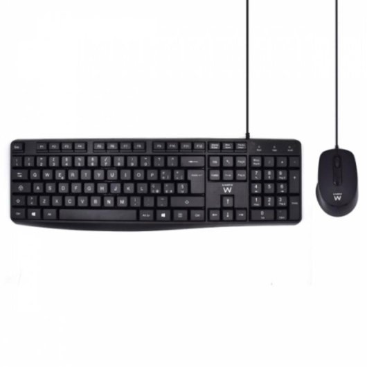 Teclado Ewent EW3005 membrana completo con ratón óptico 1000 dpi italiano negro