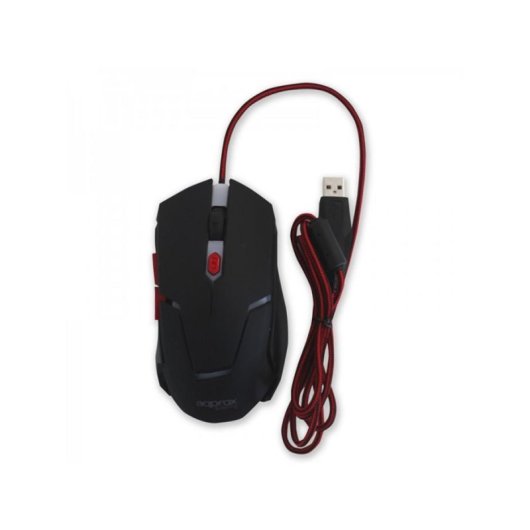 Ratón APPROX appTWISTER2 USB tipo A 2400 DPI Negro Retroiluminación Roja