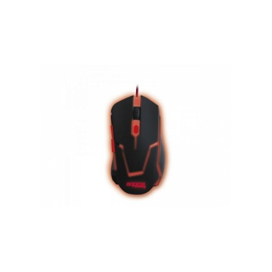 Ratón APPROX appTWISTER2 USB tipo A 2400 DPI Negro Retroiluminación Roja