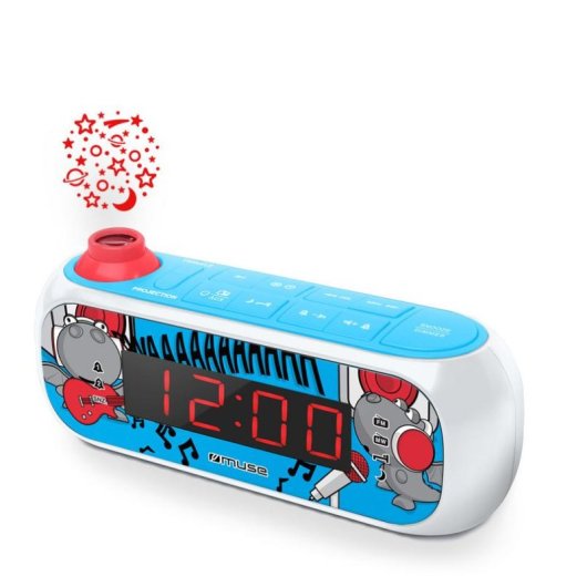 Reloj Despertador Muse M-167 KDB Digital LED Proyección FM/MW Rojo
