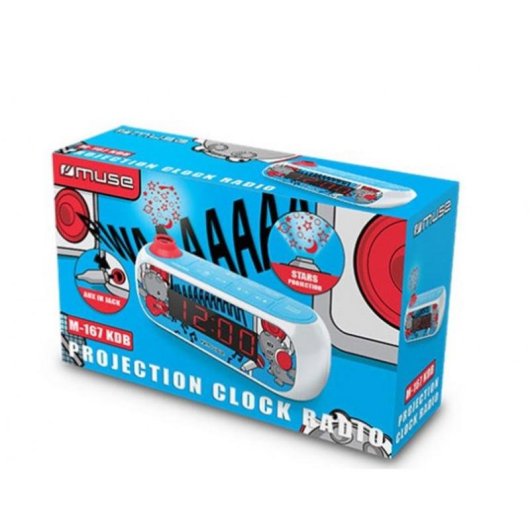 Reloj Despertador Muse M-167 KDB Digital LED Proyección FM/MW Rojo