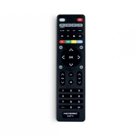 Comando Universal Metronic ZAP 4 EVO 5 TV + TDT + SAT + DVD Preto