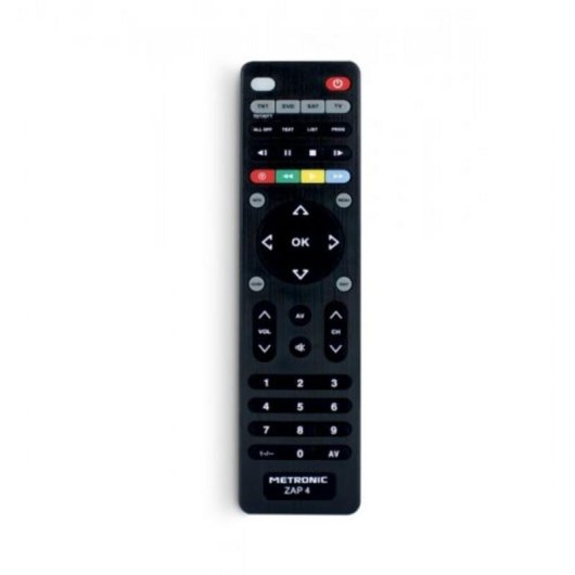 Comando Universal Metronic ZAP 4 EVO 5 TV + TDT + SAT + DVD Preto