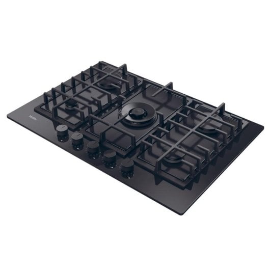 Piastra a gas Haier Series 2 HAVG75TBPB 5 fuochi 75 cm integrata nera