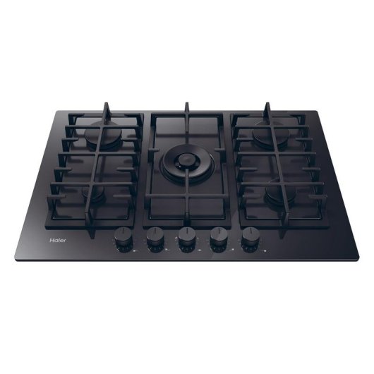 Piastra a gas Haier Series 2 HAVG75TBPB 5 fuochi 75 cm integrata nera