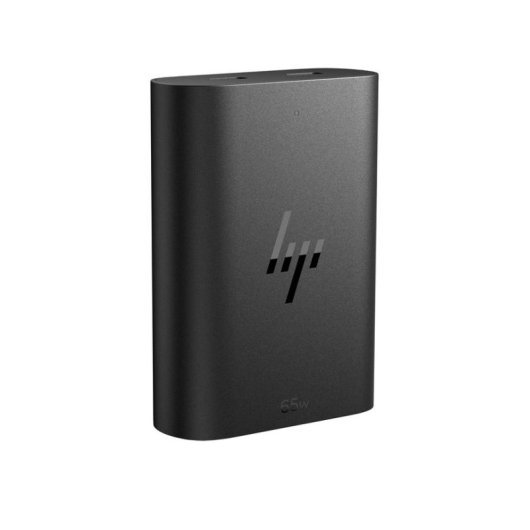 Cargador compacto para portátil HP USB-C GaN 65 W, carga rápida, dos puertos, color negro