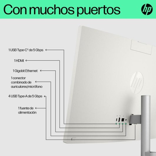 Ordenador Todo en uno HP 24-cr0138ns AMD Ryzen 3 7320U 8GB 512GB SSD Radeon 23.8" FreeDOS