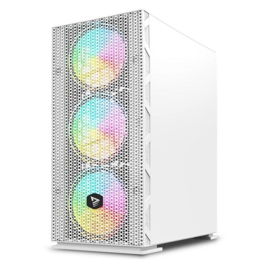 Boîtier PC Savio Raptor X1 ARGB Verre Trempé Blanc Midi Tower