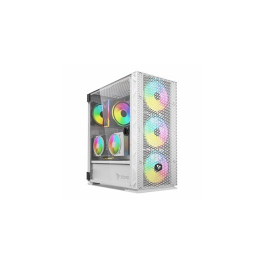Boîtier PC Savio Raptor X1 ARGB Verre Trempé Blanc Midi Tower